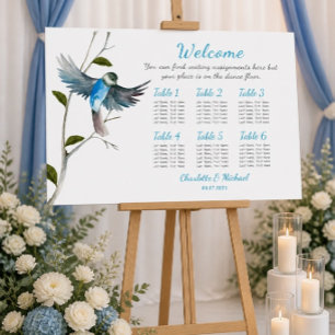 Blue Bird of Happiness Seating Chart 36"x24"