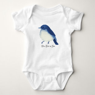 Blue Bird of Love illustration , Blue Bird of Baby Bodysuit
