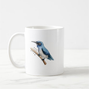 Blue Bird on a Branch Coffee Mug