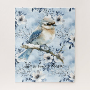 Blue Bird on a Tree Branch Jigsaw Puzzle