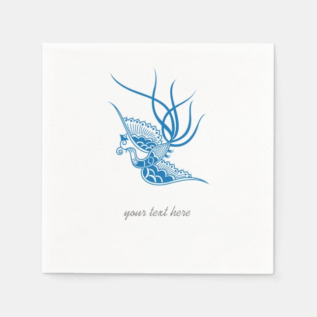 Blue Bird Party Paper Napkin Set (Front)