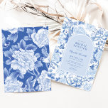 Blue Bird Peony Chinoiserie Garden Bridal Shower Invitation<br><div class="desc">This chinoiserie-inspired design features elegant botanical florals,  birds and greenery in delft blue and white. Personalize the invite with your details and if you want to further re-arrange the style and placement of the text,  please press the "Click to customize further" button.</div>