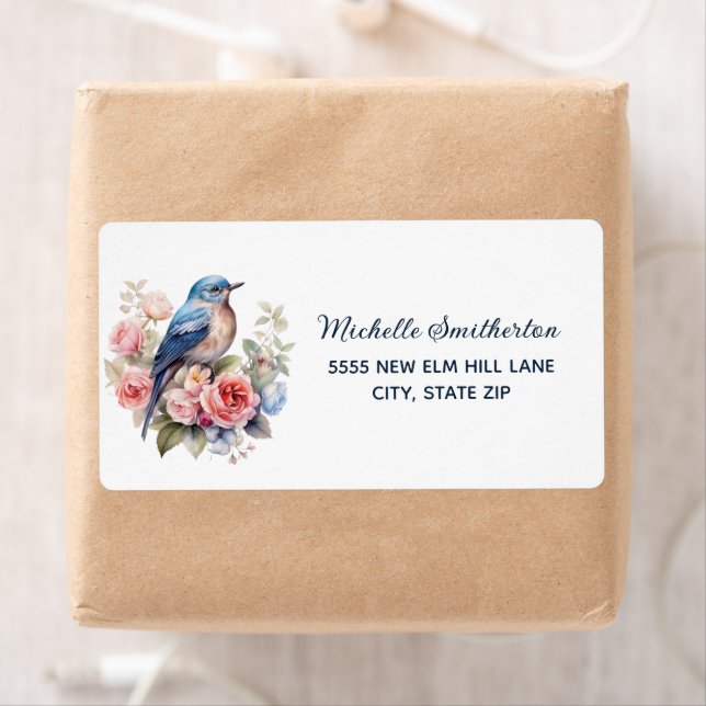 Blue Bird Pink Flowers Shipping (Insitu)