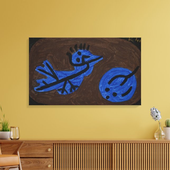 Blue Bird Pumpkin - Paul Klee 1939 Canvas Print (Insitu(LivingRoom))