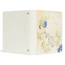 Blue Bird Retro Floral Fine Art