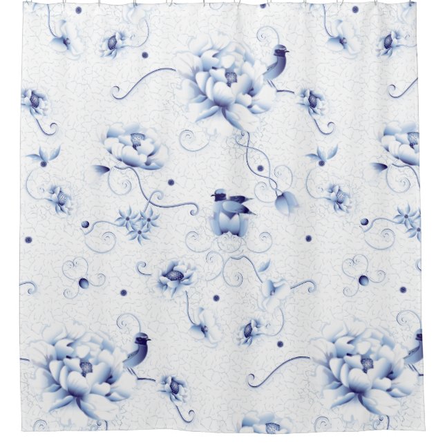 Blue Bird Rose Chinoiserie Floral (Front)