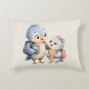 Blue Bird Siblings Accent Pillow