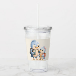 Blue Bird Siblings Acrylic Tumbler