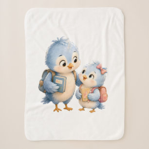 Blue Bird Siblings Cozy Sherpa Blanket
