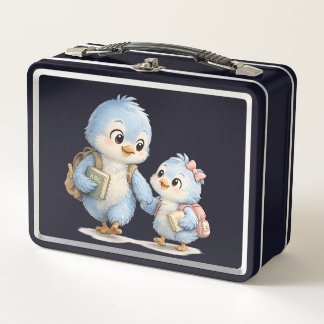 Blue Bird Siblings Lunch Box (Front)