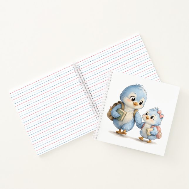 Blue Bird Siblings Memory Photo Notebook (Inside)