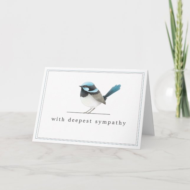 Blue Bird - Simple Elegant Sympathy Card (Front)