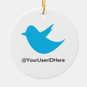 Blue Bird Social Media Ceramic Ornament
