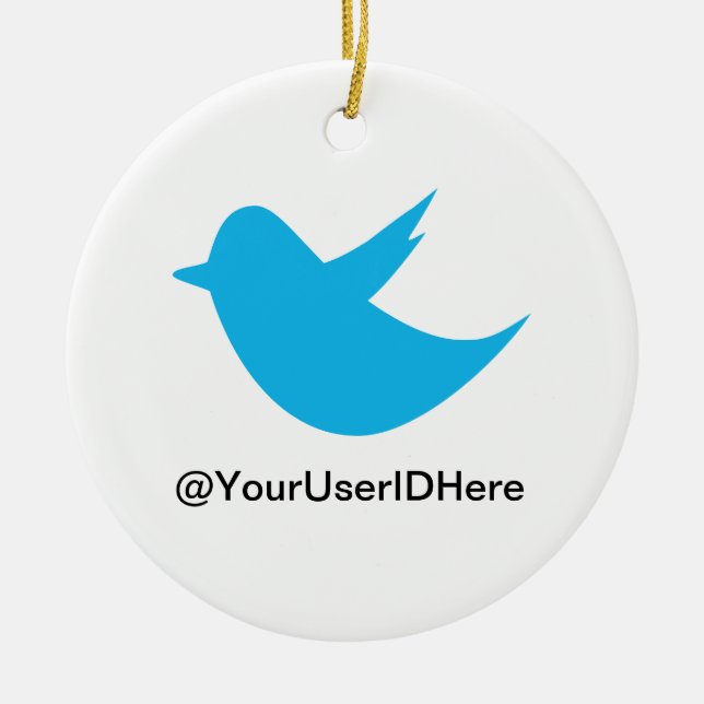 Blue Bird Social Media Ceramic Ornament (Front)