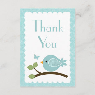 Blue Bird Thank you note cards baby shower