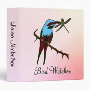 Blue Bird Watcher Personal Pink Binder