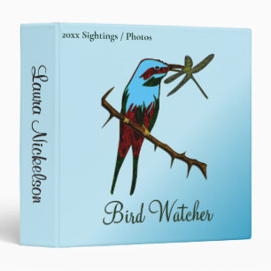 Blue Bird Watcher Personal two lines text Binder