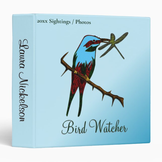 Blue Bird Watcher Personal two lines text Binder (Front/Spine)