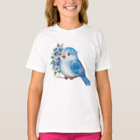 Blue Bird with Flowers