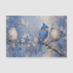 Blue Birds and Blossoms Decoupage Tissue Paper