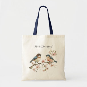 Blue Birds Cherry Blossom Bunny Dandelion Wish Tote Bag