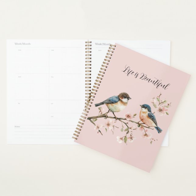 Blue Birds Cherry Blossom  Planner (Display)