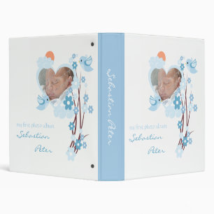 Blue Birds & Flowers Photo Baby Girl Album 2 Binder