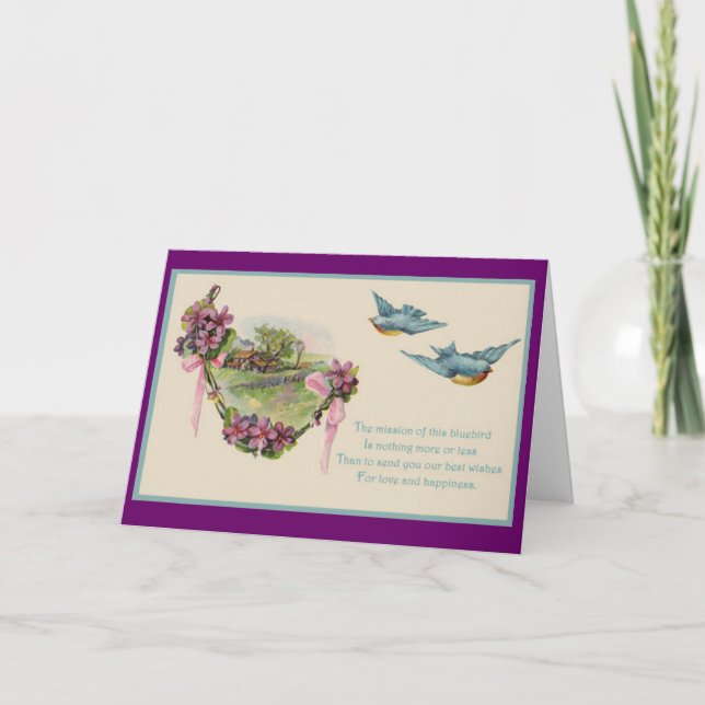 Blue Birds & Happiness For Mother's Day - Carte (Devant)