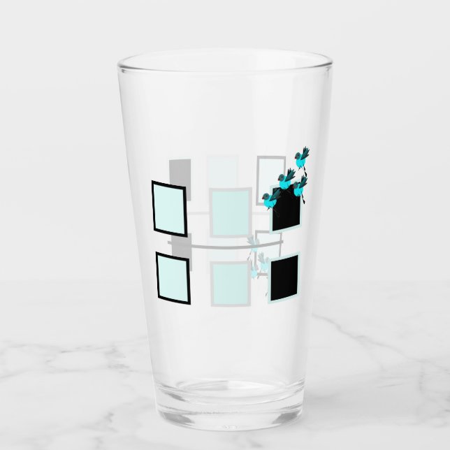 Blue Birds in Flight Everyday Glass (Front)