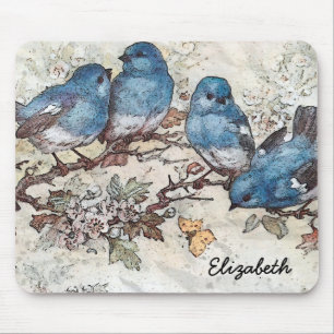 Blue Birds Mouse Pad