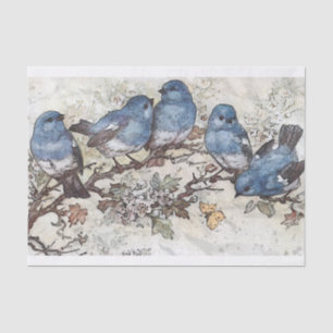 Blue Birds Tissue Paper