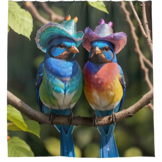 Blue Birds with Sparkly Cowboy Hats (Front)