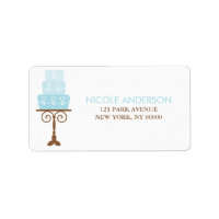 Blue Birthday Cake Address Labels