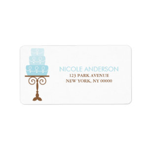 Blue Birthday Cake Address Labels