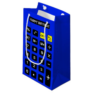 Blue Birthday Calculator   Small Gift Bag