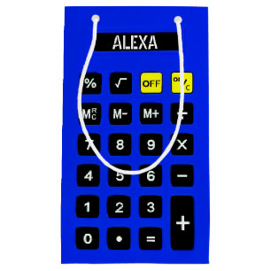 Blue Birthday Calculator   Small Gift Bag