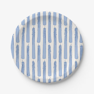 Blue Birthday Candlesticks Paper Plate