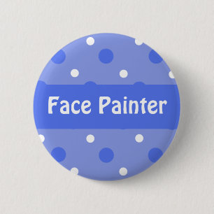 Blue Birthday 'Face Painter' Identification 2 Inch Round Button