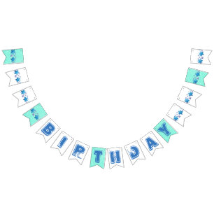 Blue Birthday Flag Banner