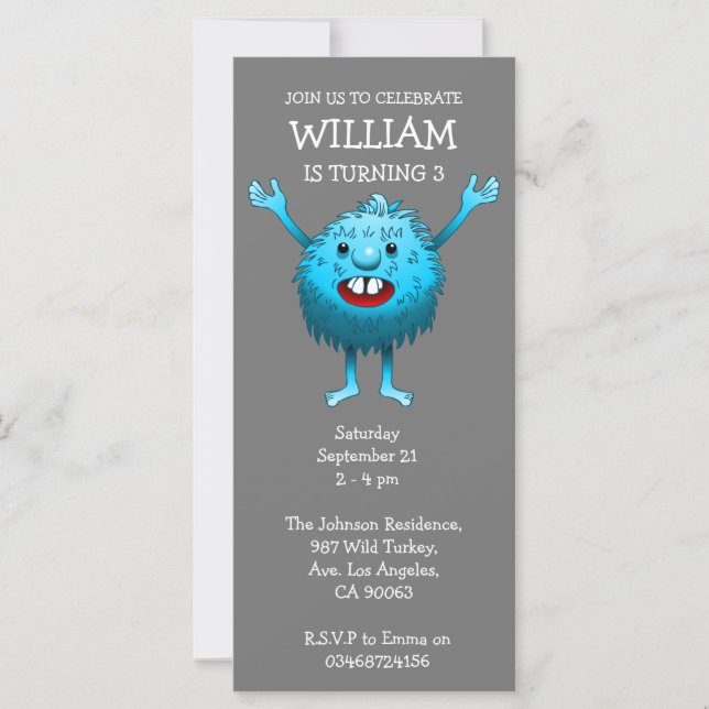 Blue Birthday Monster (Front)