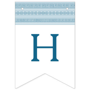 Blue Birthday Party with Greek Elements Bunting Flags
