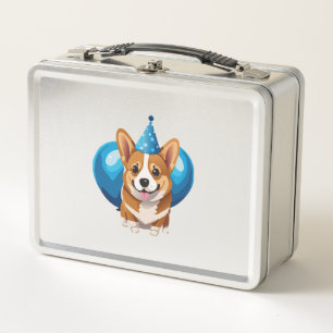 Blue Birthday Puppy Classic T-Shirt (1) Metal Lunch Box