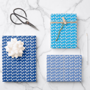 Blue Birthday Sailboat Wrapping Paper Sheet