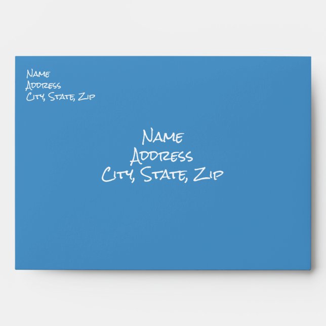 Blue Birthday Simple Classic 5x7 Custom Envelope (Front)