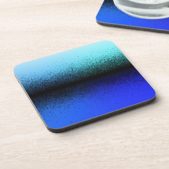 Blue Black Abstract Artwork Coaster (Left Side)