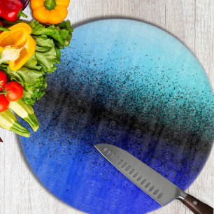 Blue Black Abstract Artwork Cutting Board