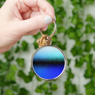 Blue Black Abstract Artwork Keychain