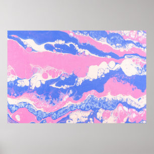 BLUE BLACK AND BROWN ABSTRACT PAINTING POSTER
