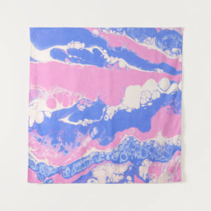 BLUE BLACK AND BROWN ABSTRACT PAINTING TAPESTRY