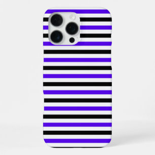 Blue Black and white stripes design iPhone 16 Pro Max Case